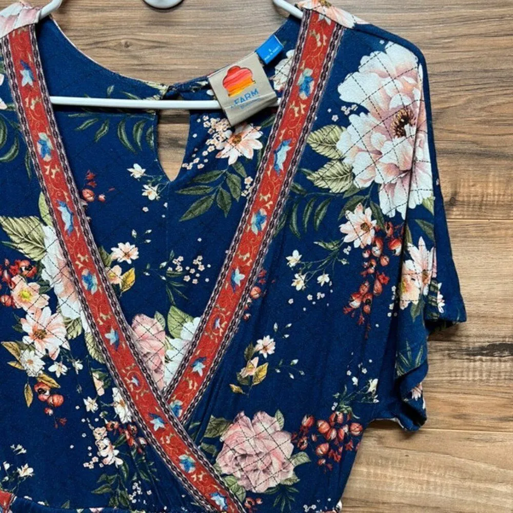 Farm Rio for Anthropologie Estelle Floral Jersey Romper size S - Image 4