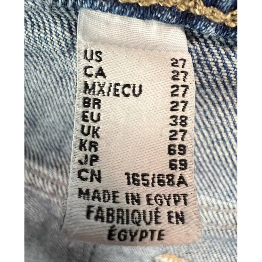 Forever 21 Jeans Women 27 Blue Mid Rise Bootcut Denim Distressed Raw Hem Stretch - Image 10