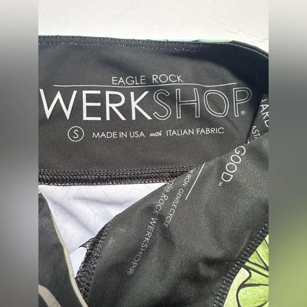 EAGLE ROCK WERKSHOP Women's Legging Size S Floral Night Full Length Triathlon Green - Image 5