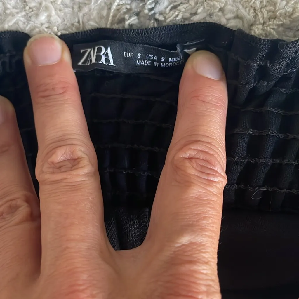 Zara Cropped Halter Black Linen Top Size Small - Image 4