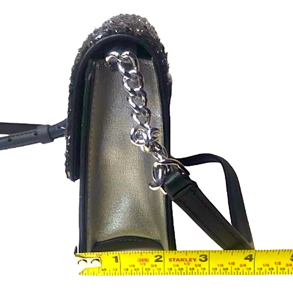 KATE SPADE Black and Silver Slide Lock Clutch Crossbody Bag Silver Accents NWOT - Image 9