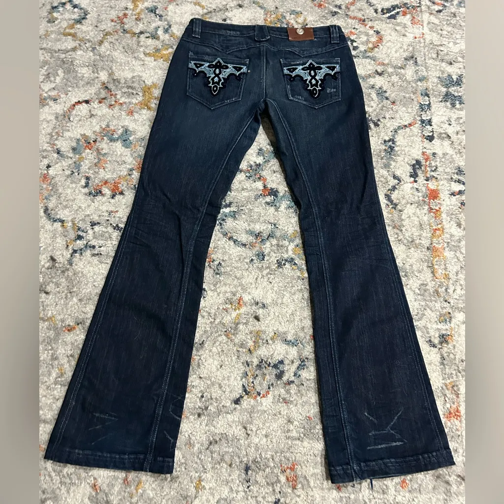 Antik Denim Jeans Women's Size 30/34 Distressed Embroidered Bootcut Flare - Image 2