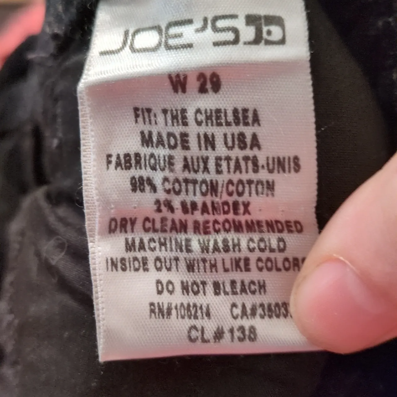 Joe's Jeans Chelsea Ultra Slim Fit Velvet Pant Wash Black Size 29 - Image 4