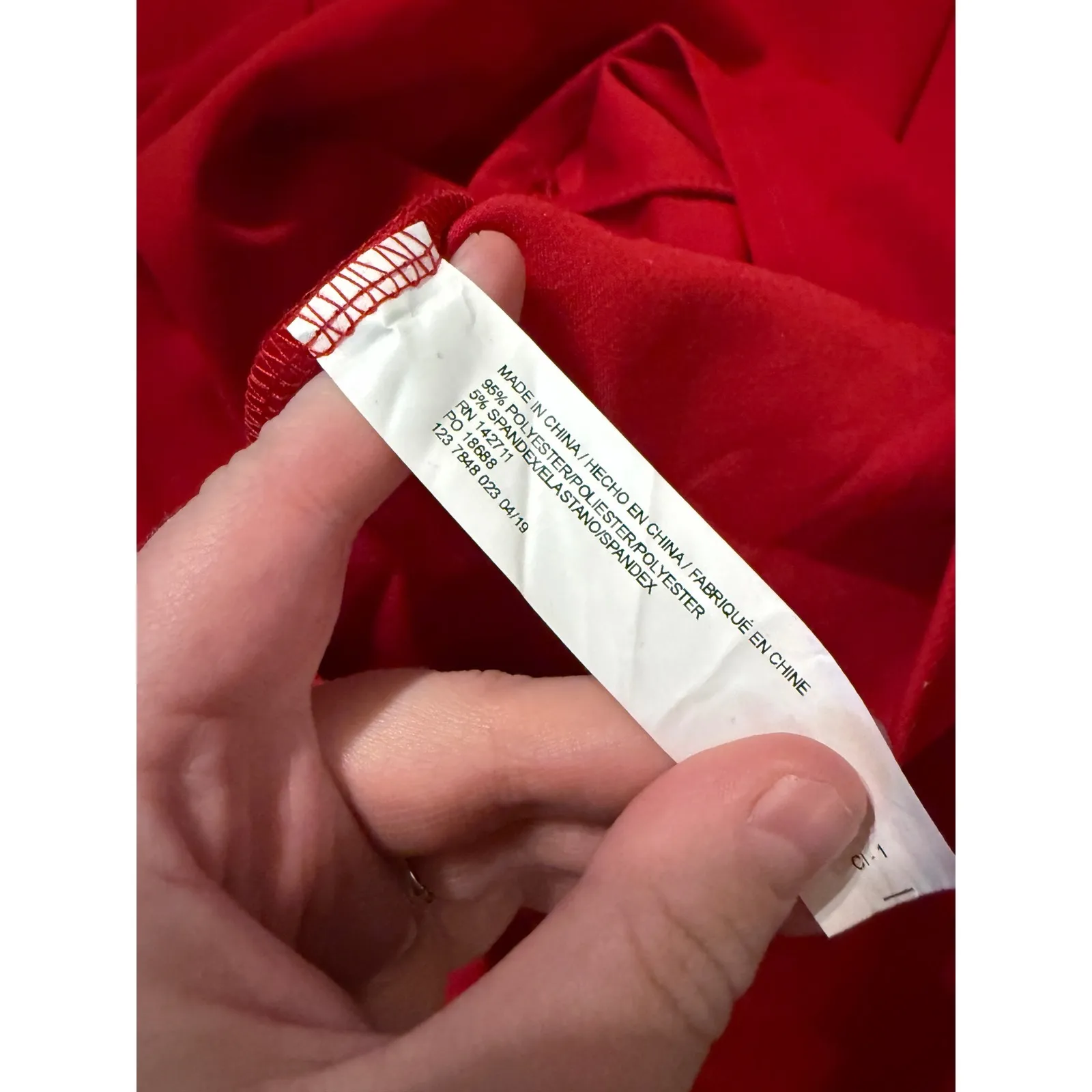 Eloquii Red Midi Dress Women's Size 18 V-Neck Short Sleeve Fit & Flare - Image 4