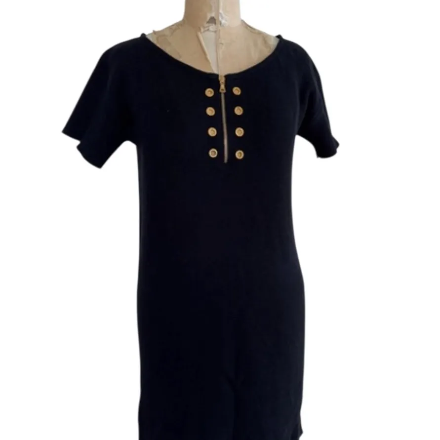 Prada vintage Y2K  dress 42 made in Italy gold zip front - Image 6