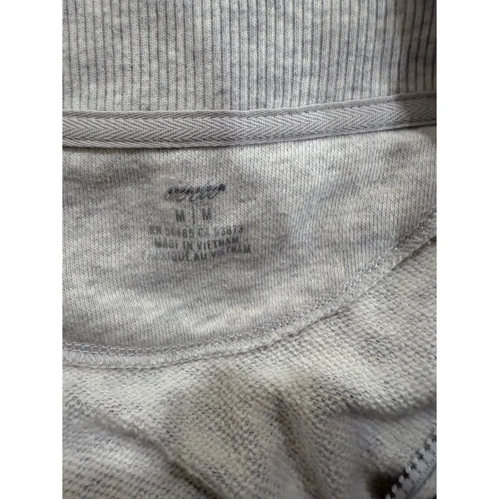 Aerie Long Sleeve Animal Print Half Zip High Neck Sweatshirt Gray Women's Size M - Image 5