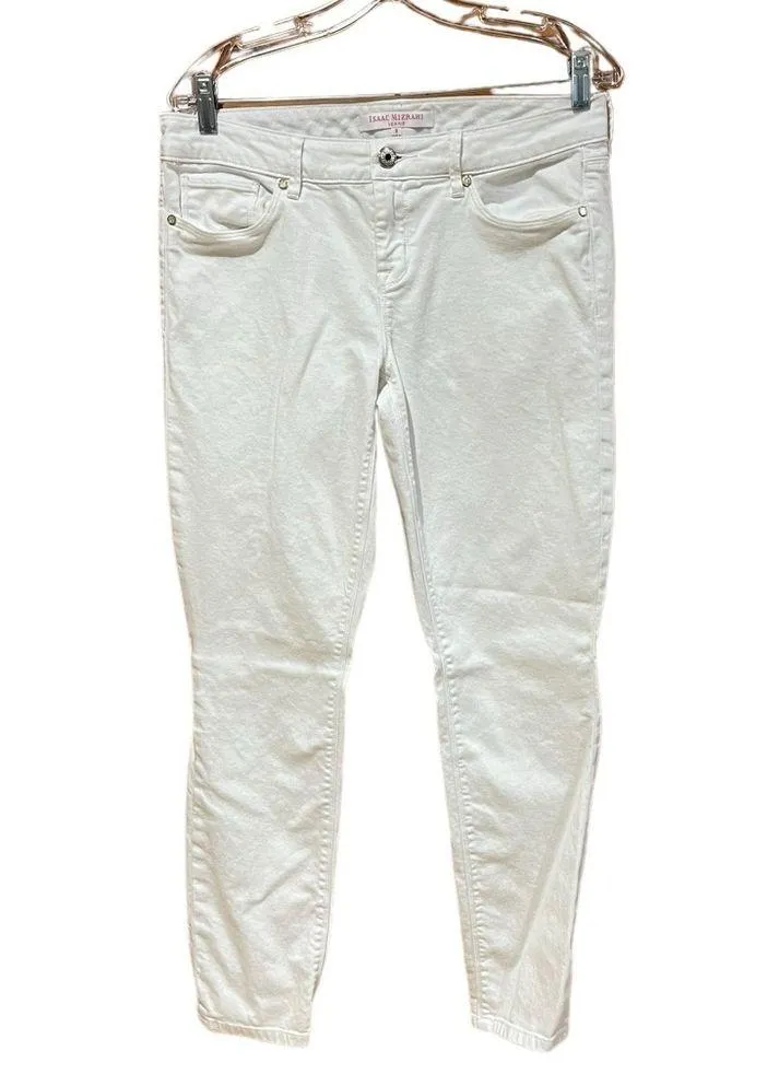Issac Mizrahi White Denim Jeans Woman’s Size 8 - Image 3
