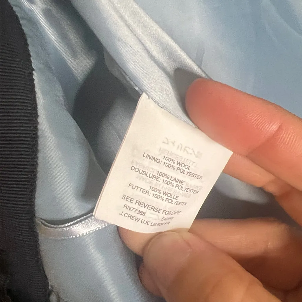 J Crew Wool Blue Bow Ribbon Midi Business Party Casual Skirt Baby Sky Boardroom - Image 7