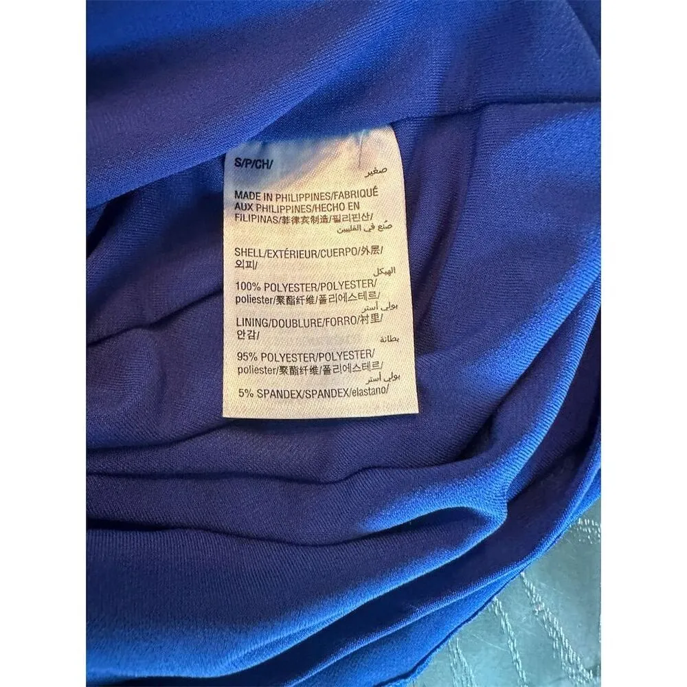 INC Women's Blue Ruffled V-Neck Hi-Low Sleeveless Party Dress S - Image 10