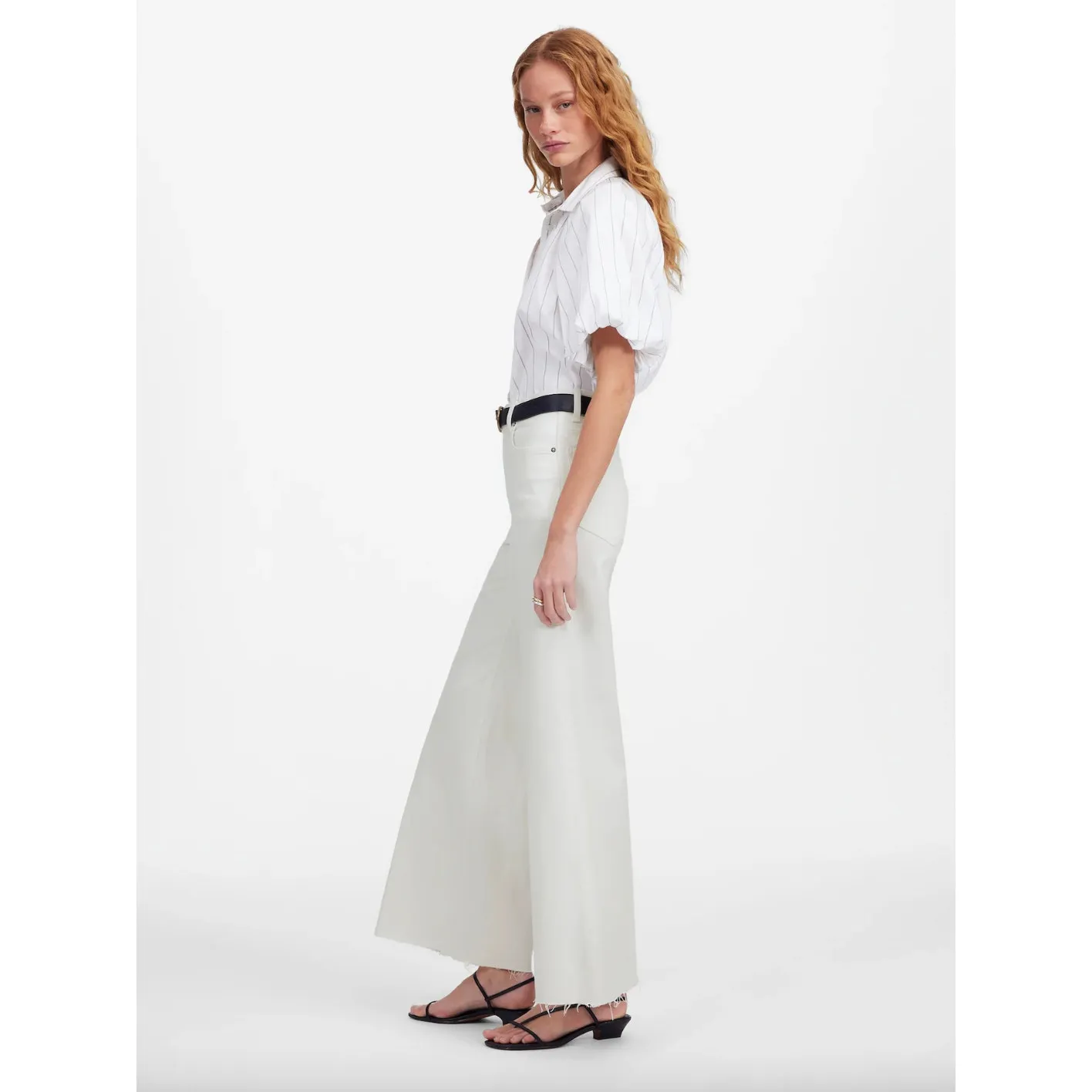 Madewell Flared Wide Leg Crop Jeans Pure White Stretch Denim High Rise US 29 NWT - Image 4