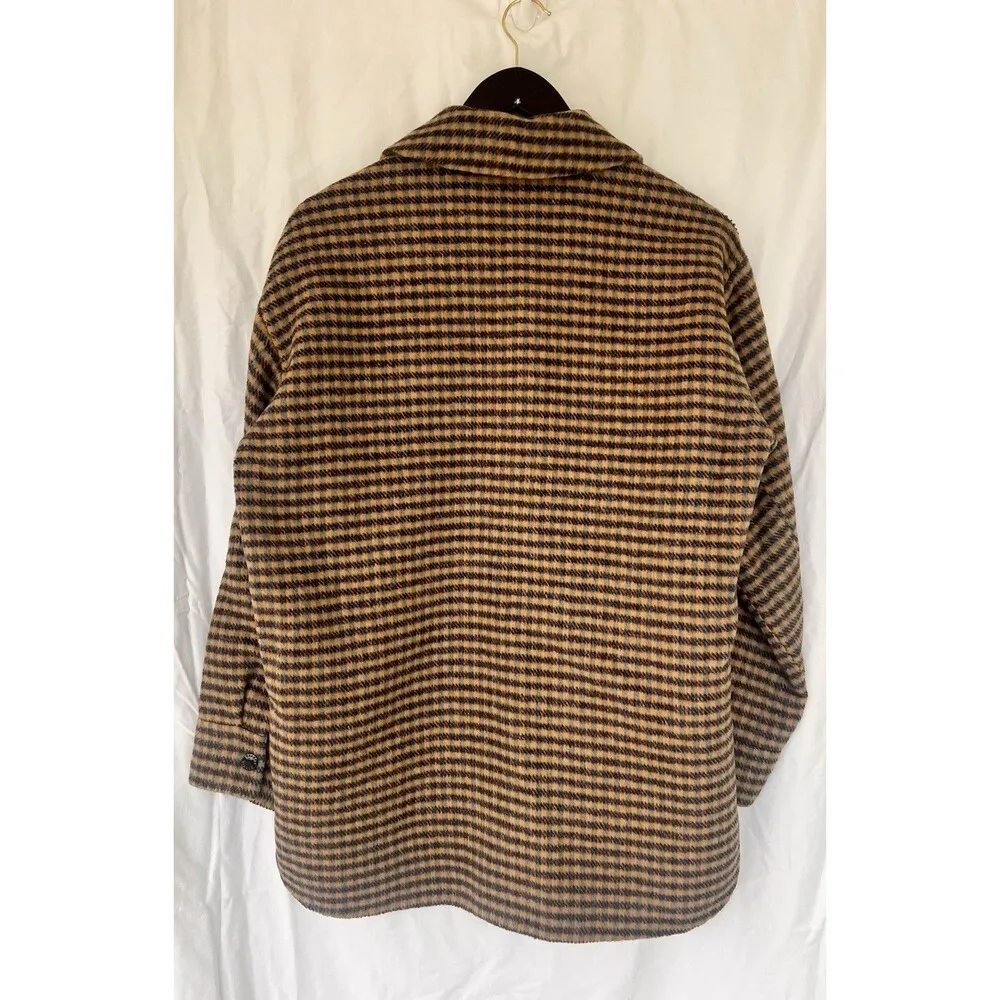 Sandro Paris Brodan Beaded Plaid Check Coat Wool Blend Button Front EU 38 US 6 - Image 9