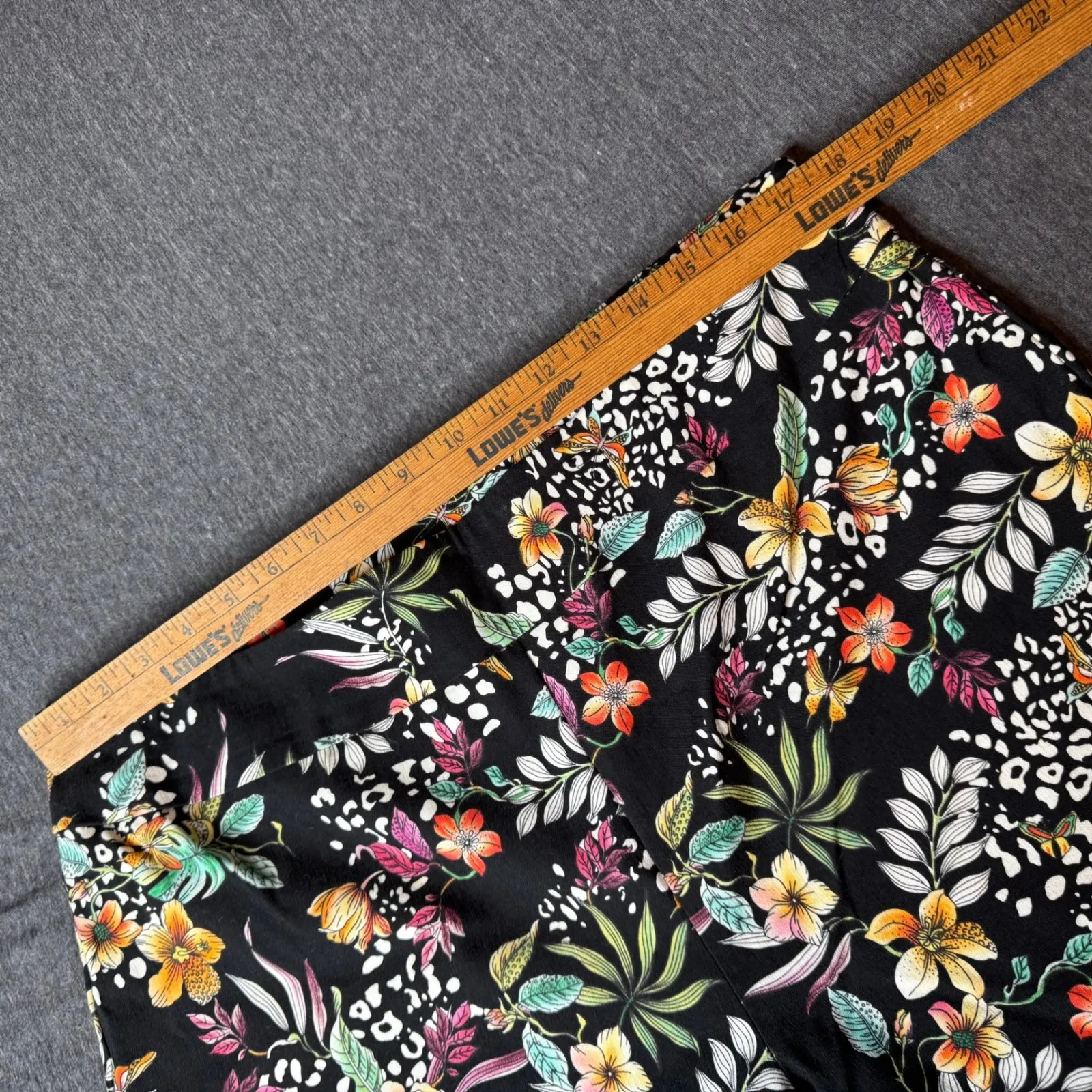 Charlie Paige Women's XL Floral Pants Black Tropical Resort Casual - Image 8