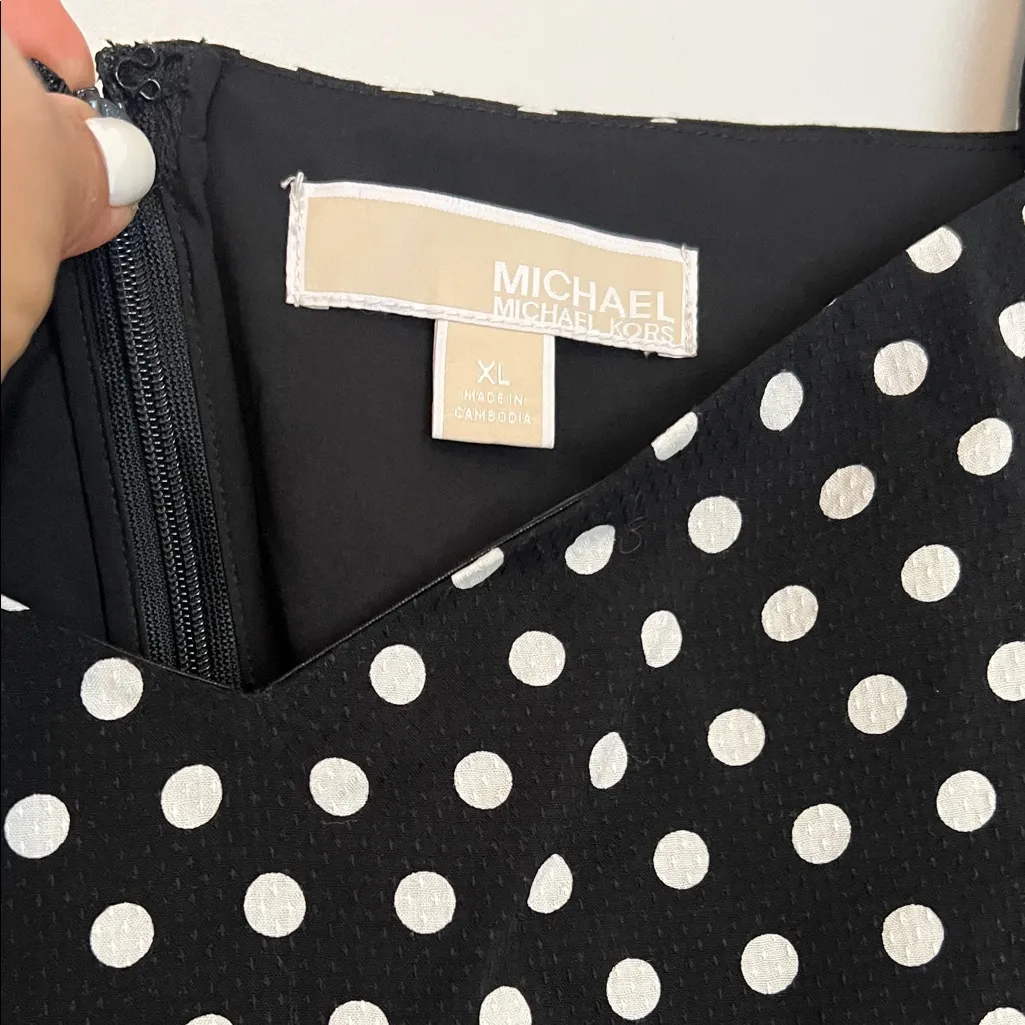 Michael Kors Black and White Polka Dot Blouse - Image 2