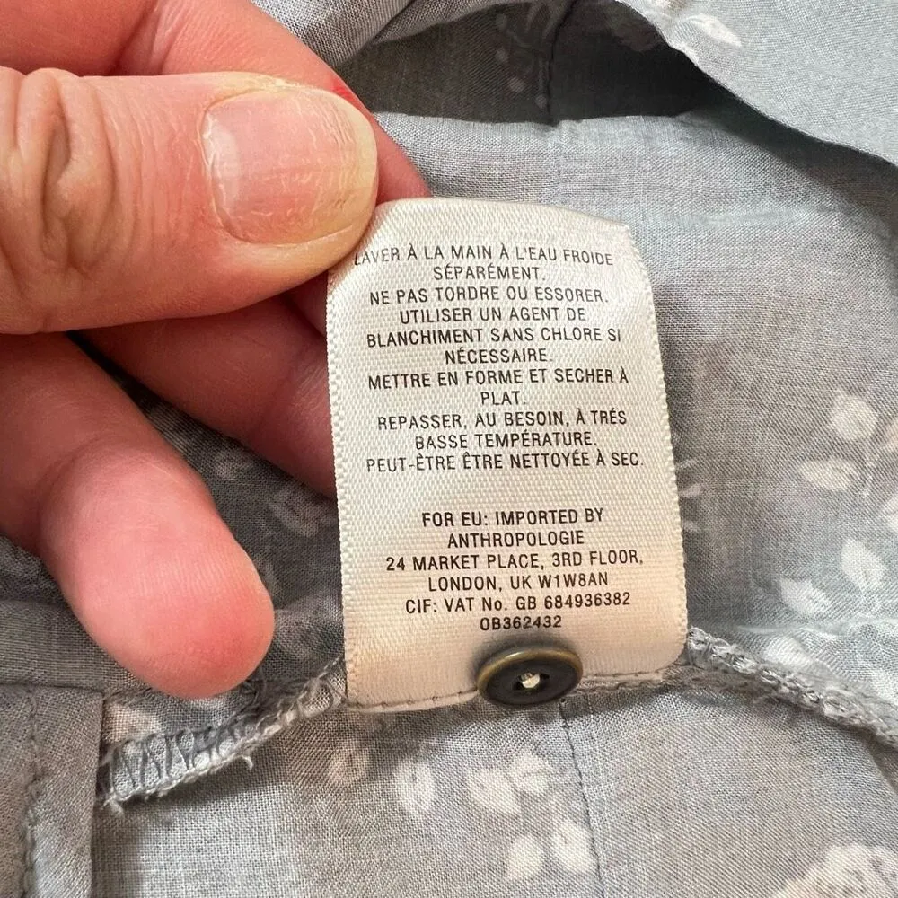 Anthropologie Holding Horses Gray Pavin Tiered 3/4 Sleeve Tunic Top Size XS - Image 11