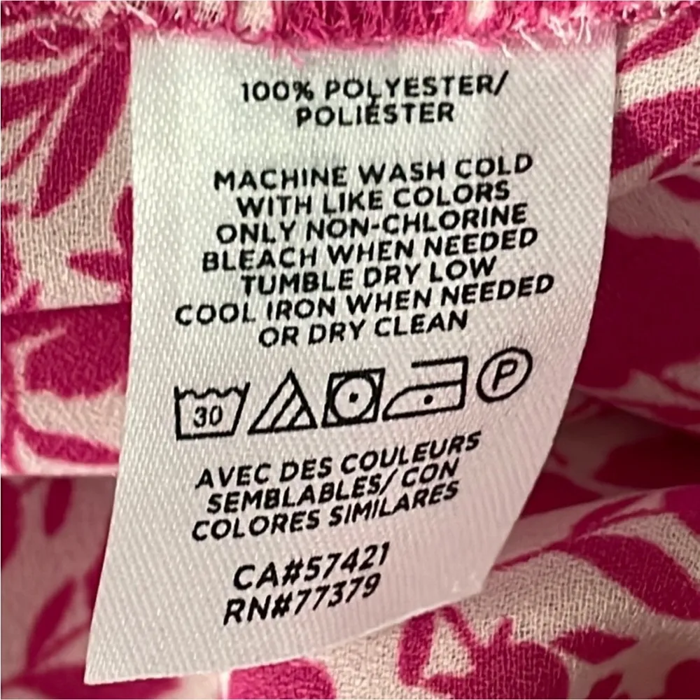 Ann Taylor Pink Print Smocked Ruffle Blouse - Image 4