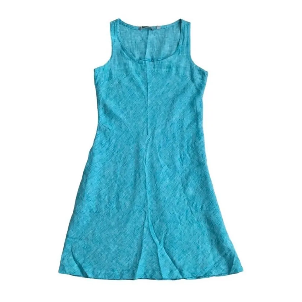 ✨Horny Toad Lithe Teal Sleeveless Tank 100% Linen Sz Small Teal Smoke Dress✨ - Image 6