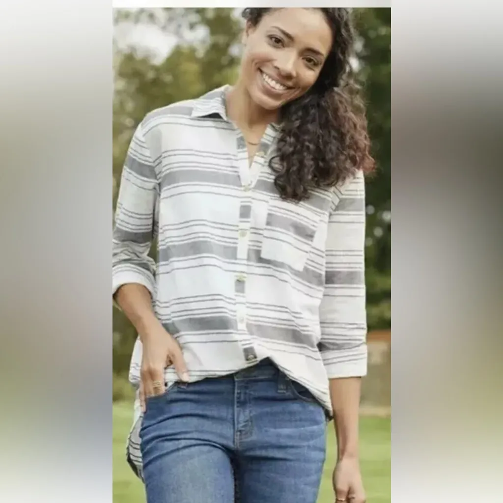 Matilda Jane x Joanna Gaines Striped Cotton Shirt,‎ Sz S - Image 3