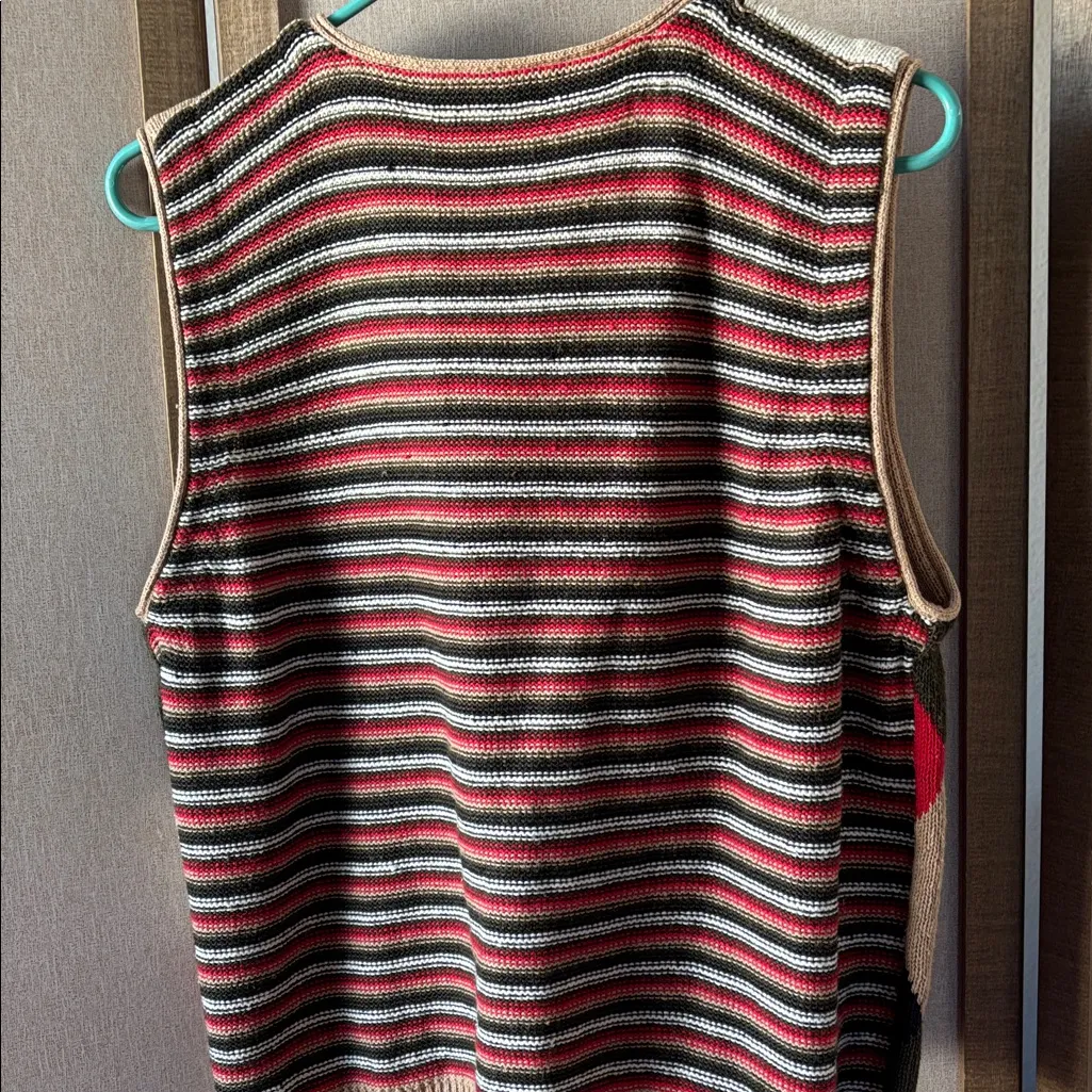 Hastings & smith Colorful Argyle Knit Vest medium Red - Image 3