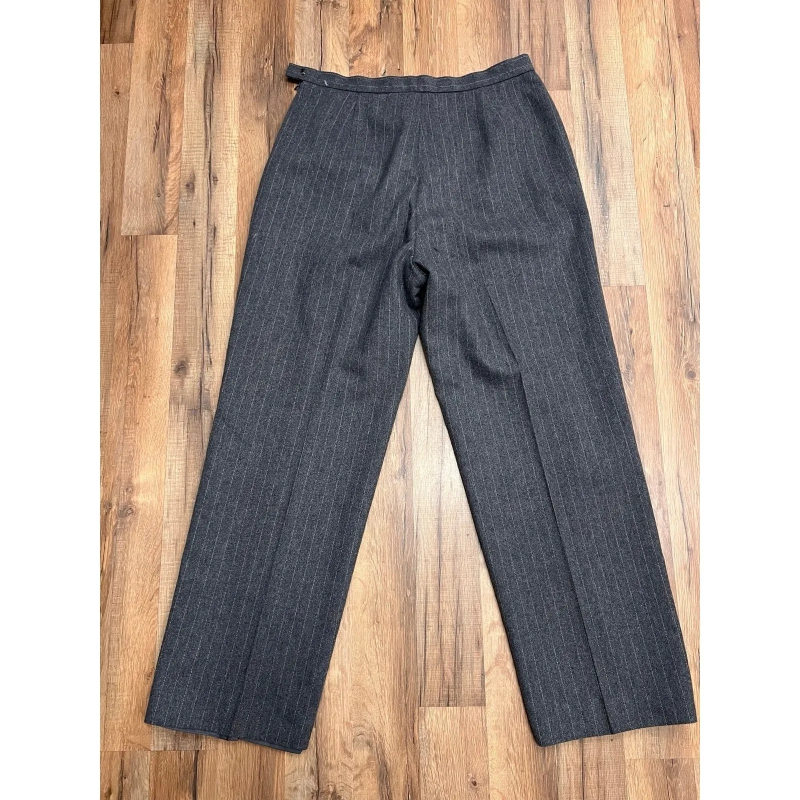 Kasper Women's Wool Blend Pinstripe Dress Pants Gray Size 14 Career Work Classic - Image 3