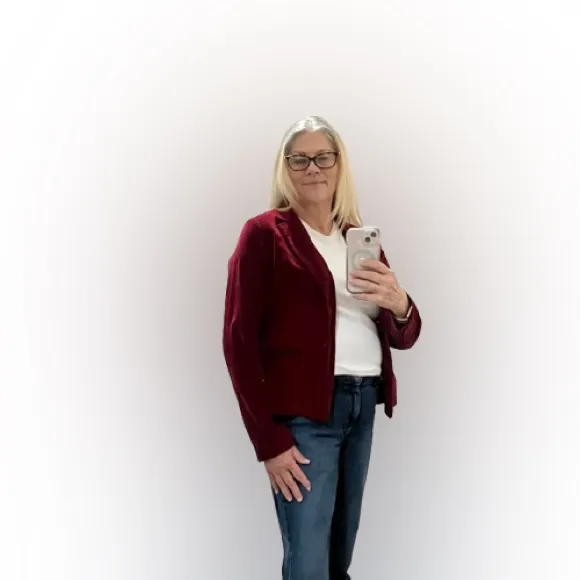 XXI‎ Brand Deep Red Corduroy Jacket Blazer  Button Front Stretch Size L - Image 8