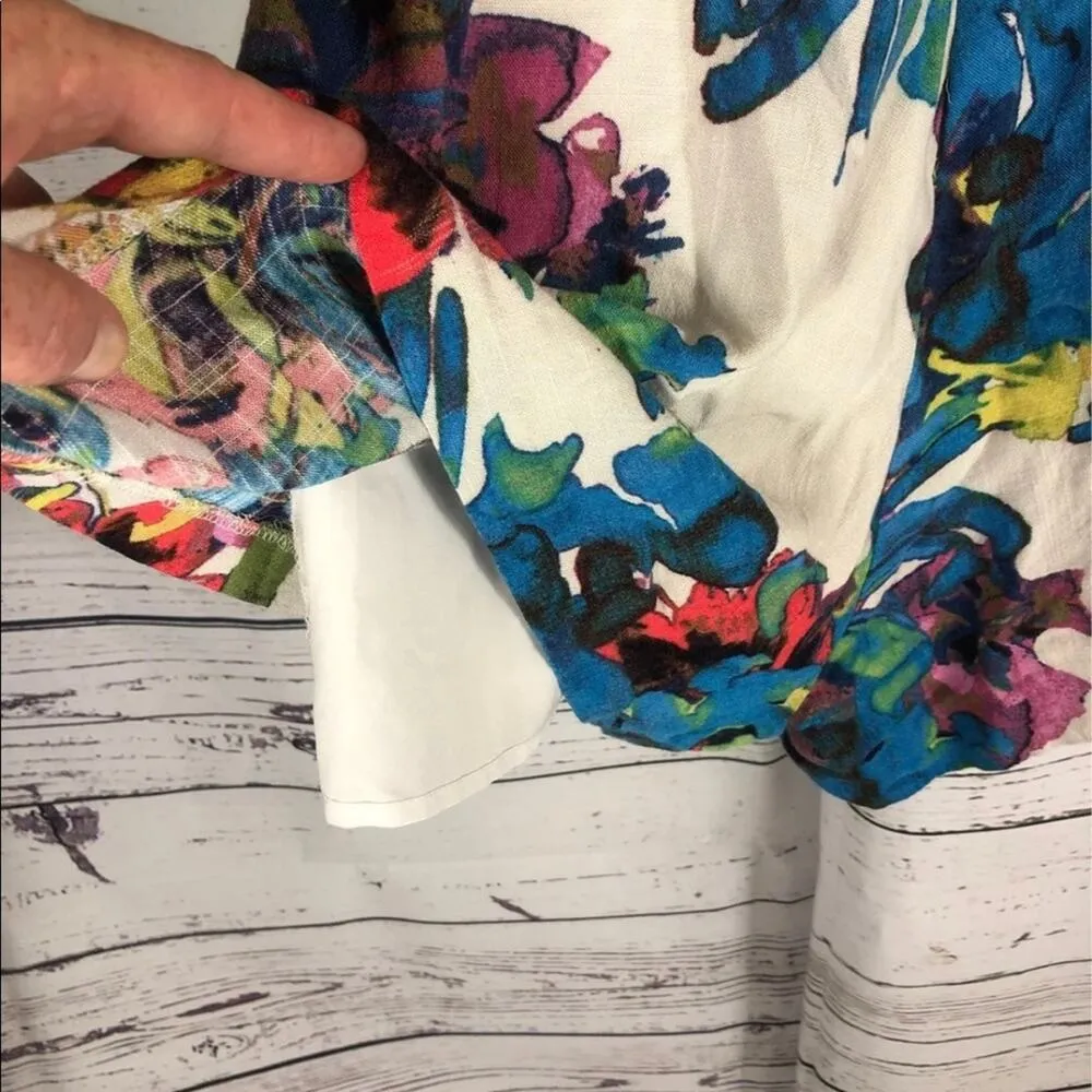 Rachel Roy Womens Floral Blue open back Romper Jumpsuit size 4 - Image 8