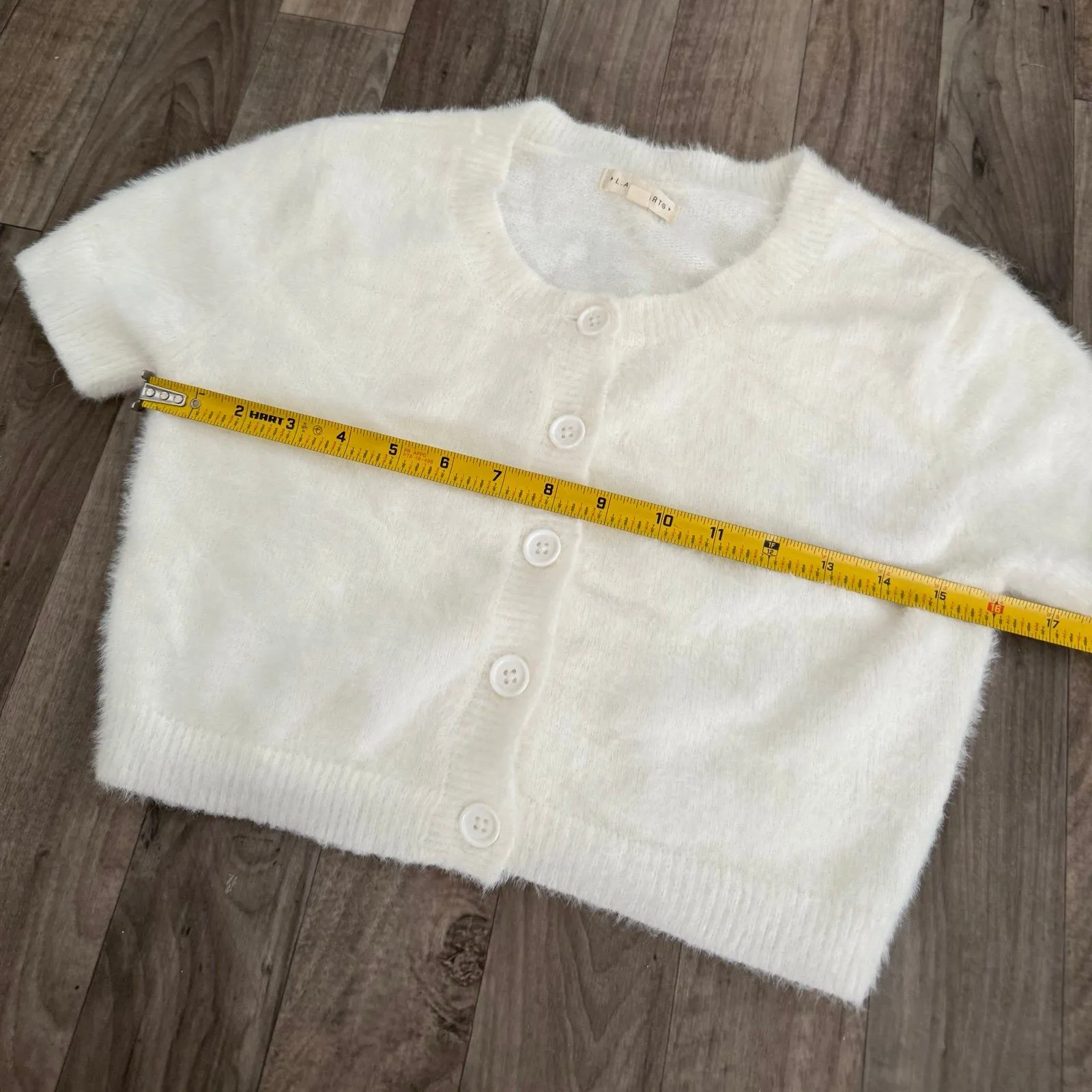 Pacsun Fuzzy fur white buttoned top - Image 3