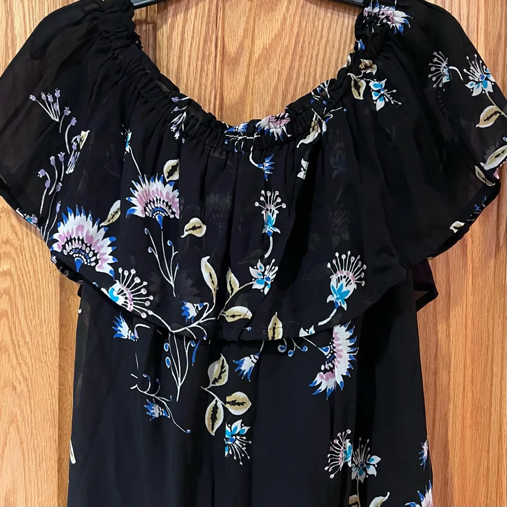 Rebecca Minkoff Dawson Floral Off-the-Shoulder Ruffle Mini‎ Dress Size Medium - Image 14