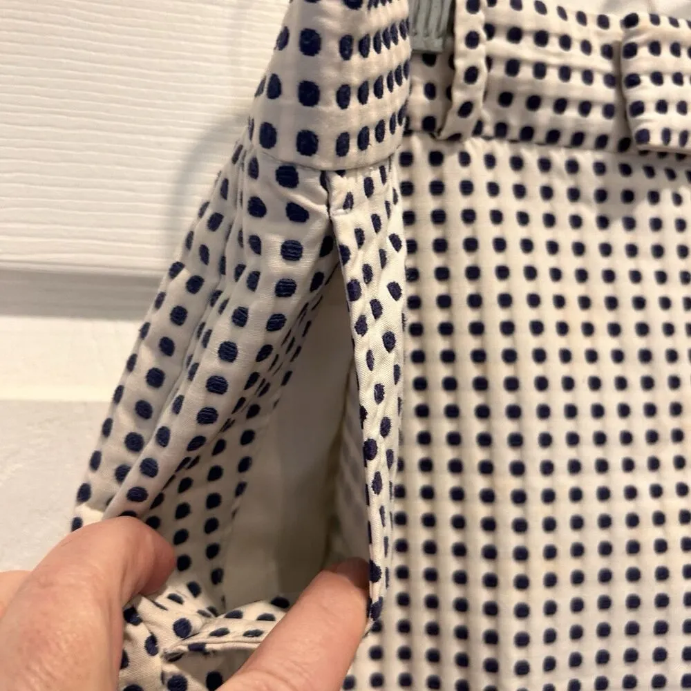 Banana Republic Womens Dress Pants 10 White Blue Straight‎ Pockets Flat Front - Image 3