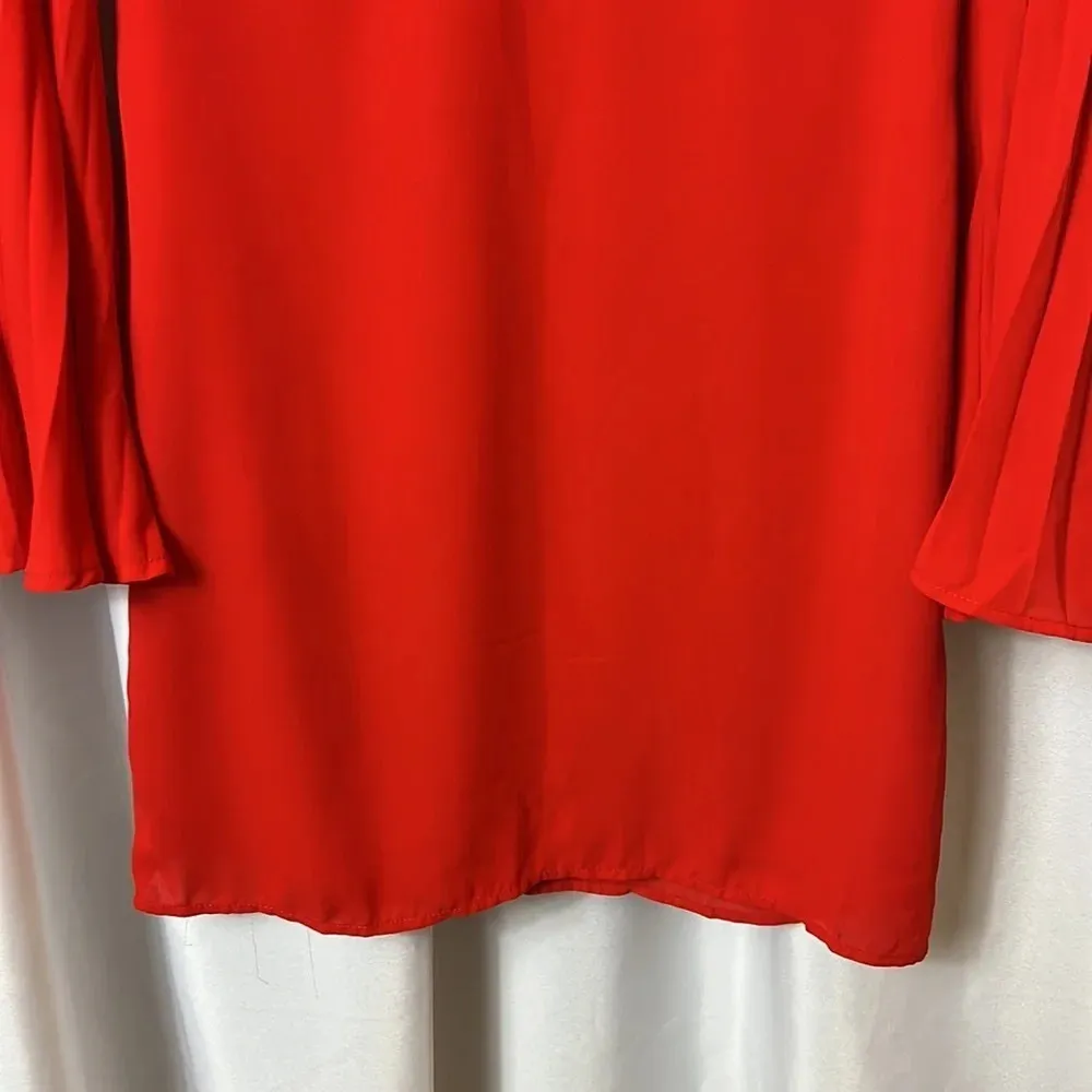 GB Dress Pleated Sleeve Bright Red Holiday Size S Mini NWT - Image 4