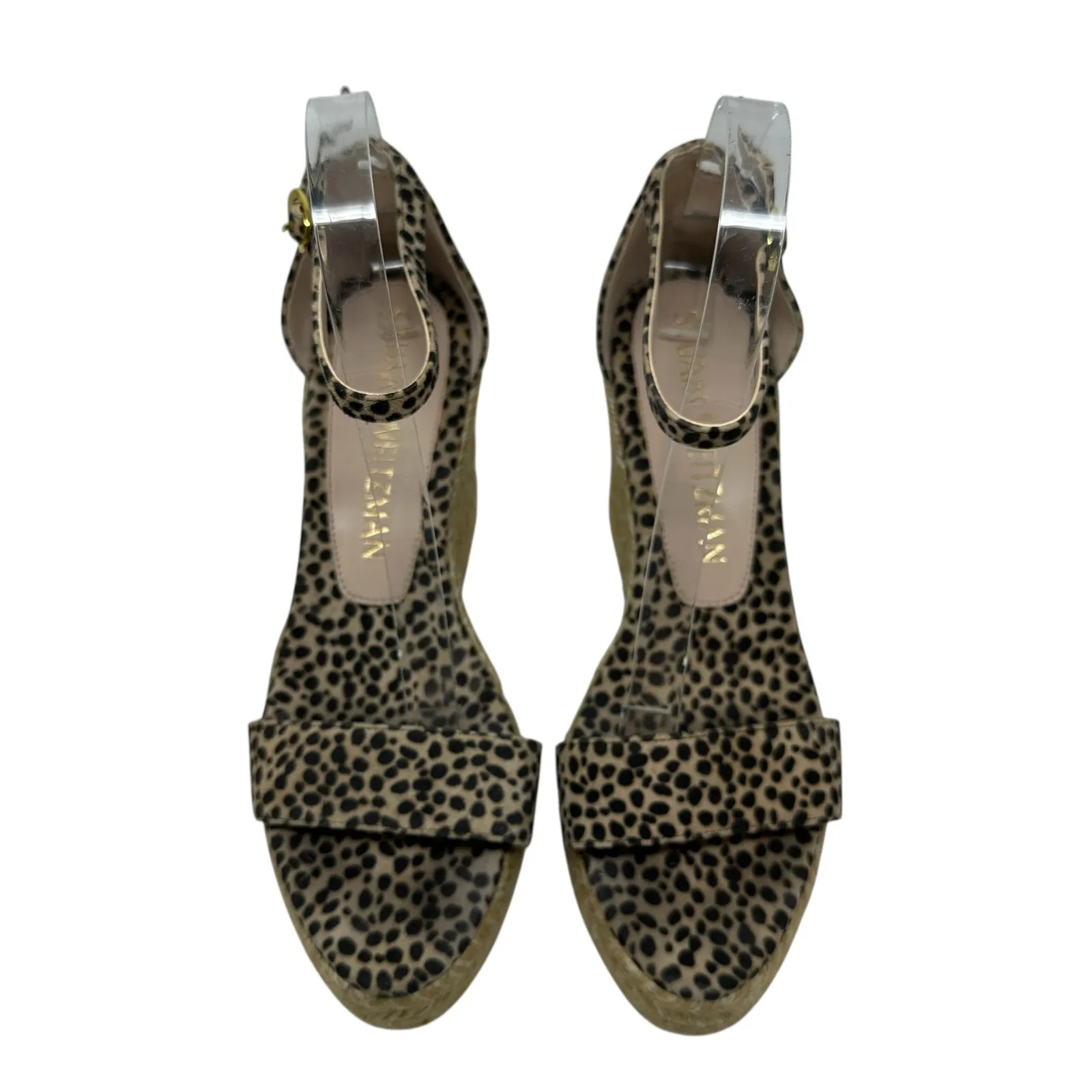 Stuart Weitzman Floria Wedge Platform Espadrille Sandals Leopard Print‎ US 8.5 - Image 4