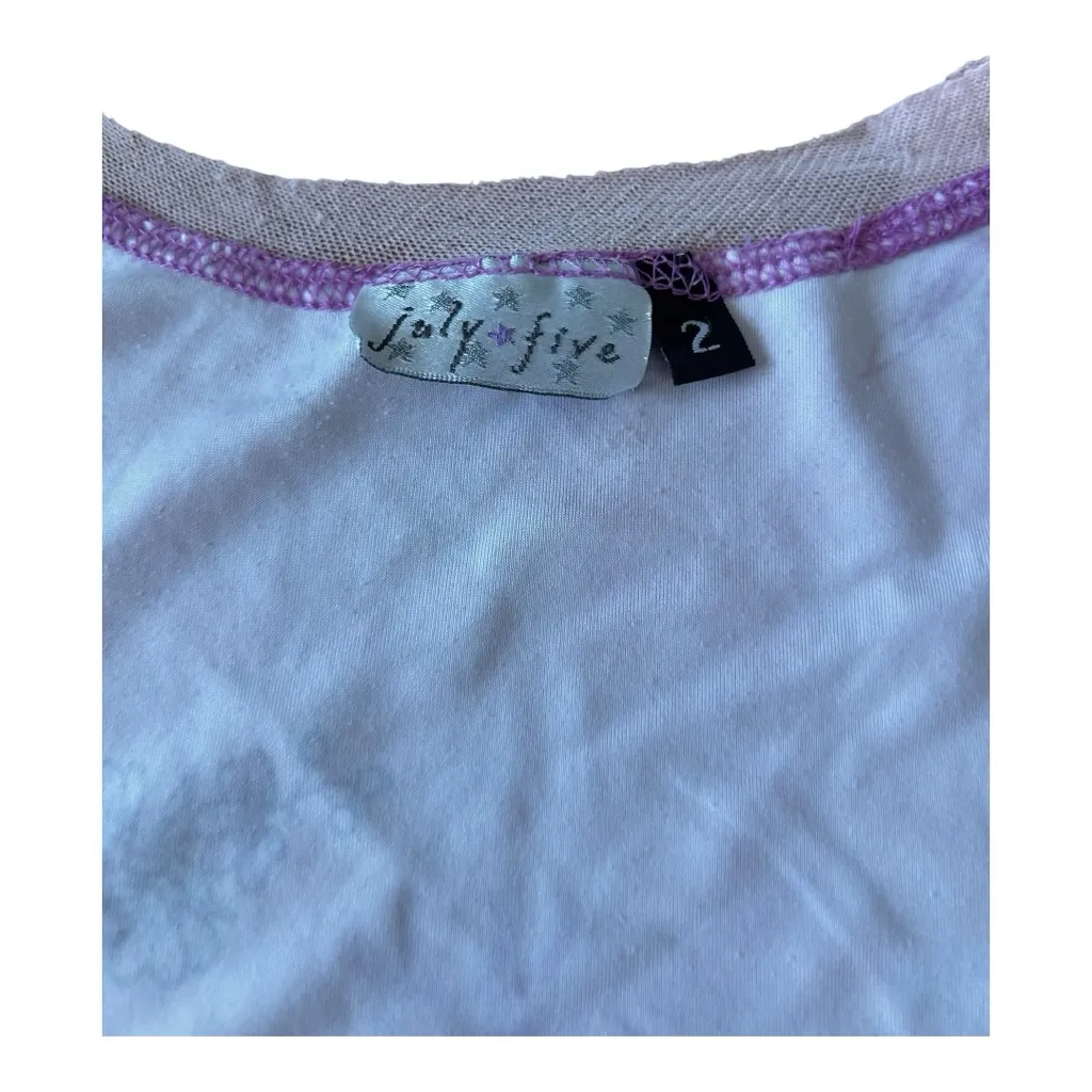 Vintage Y2K July Five Telluride floral pink tank with mesh trim Size 2 Small - Image 4