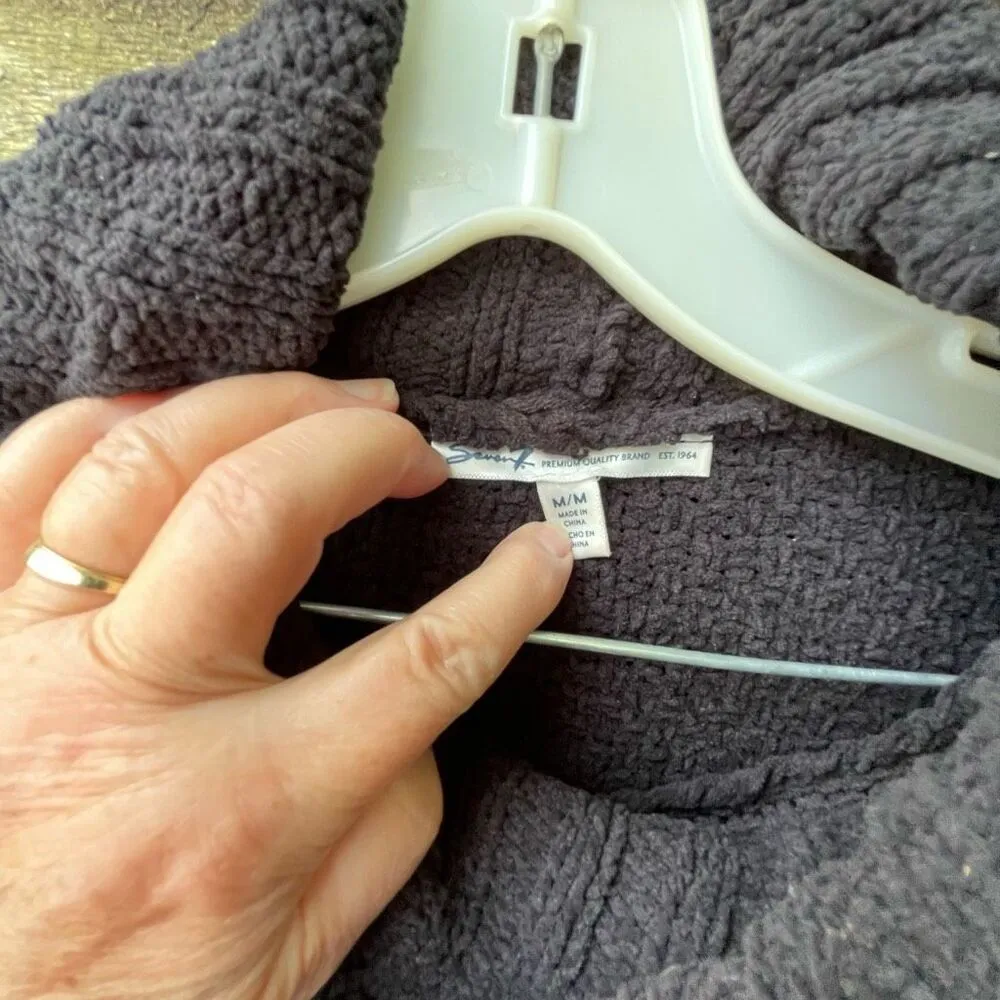 Seven7 size M cable kit black turtleneck sweater. - Image 6