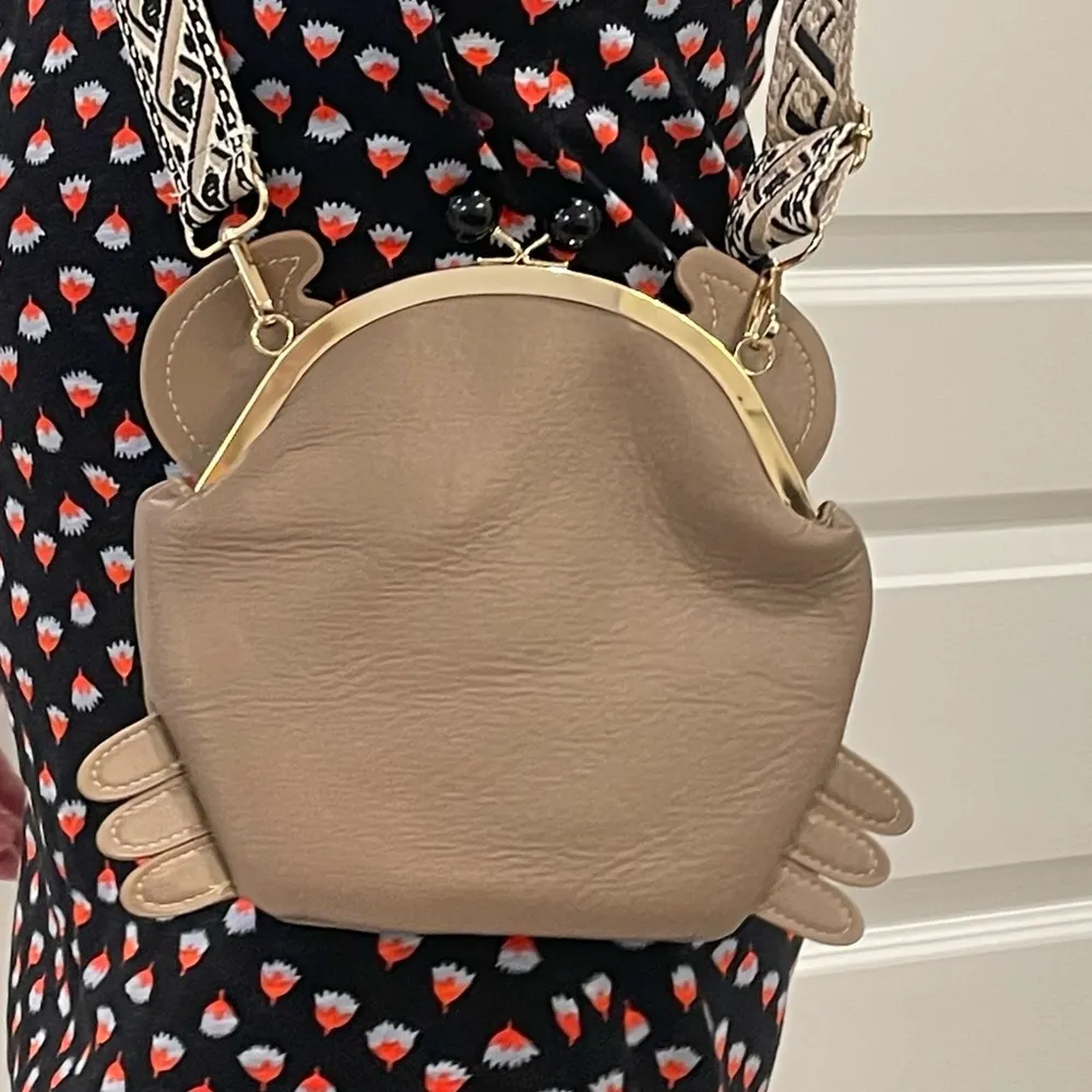 Y2K Crab Crossbody Purse Novelty Coastal Beachcore Summer Bag Coconut Girl Tan - Image 7