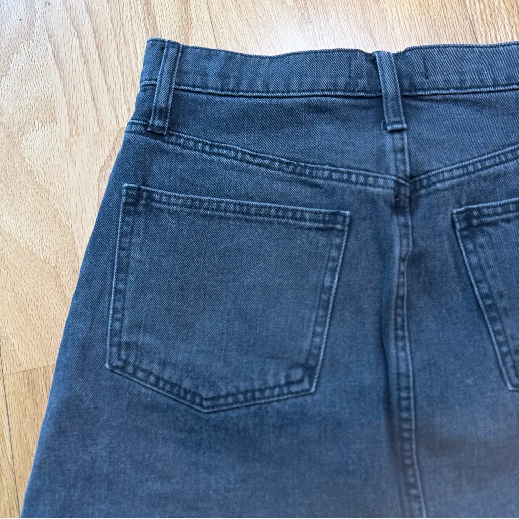 Madewell Rigid Denim A-Line Skirt Charcoal Gray 26 EUC Goth Grunge Witchy Frayed - Image 11
