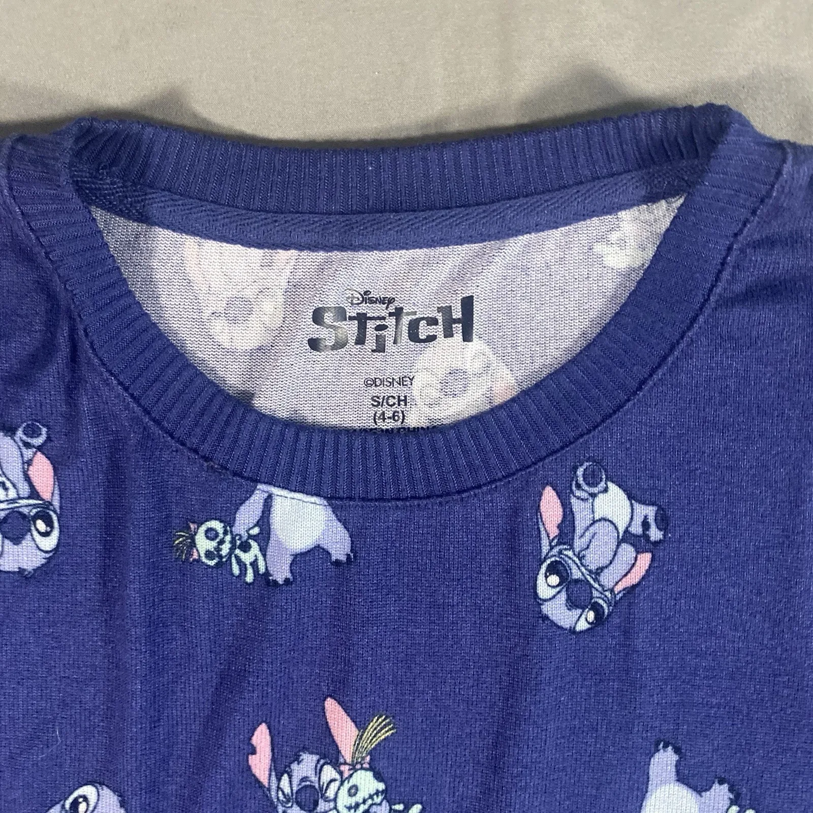Disney‎ Pajama Top Shirt Nightgown Lilo & Stitch Long Sleeve Sz Small Women Soft - Image 2