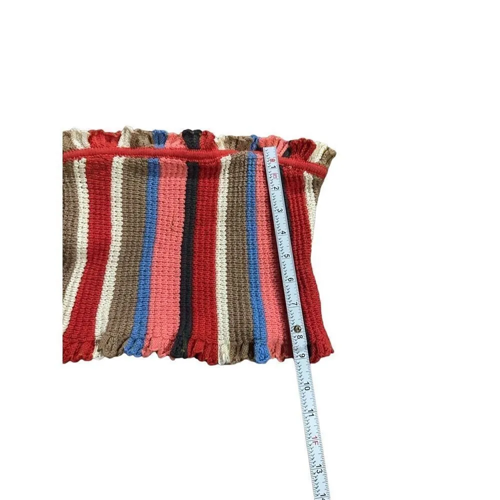 Urban Outfitters Multicolor Stripe Knit Crochet Tube Top Medium - Image 5