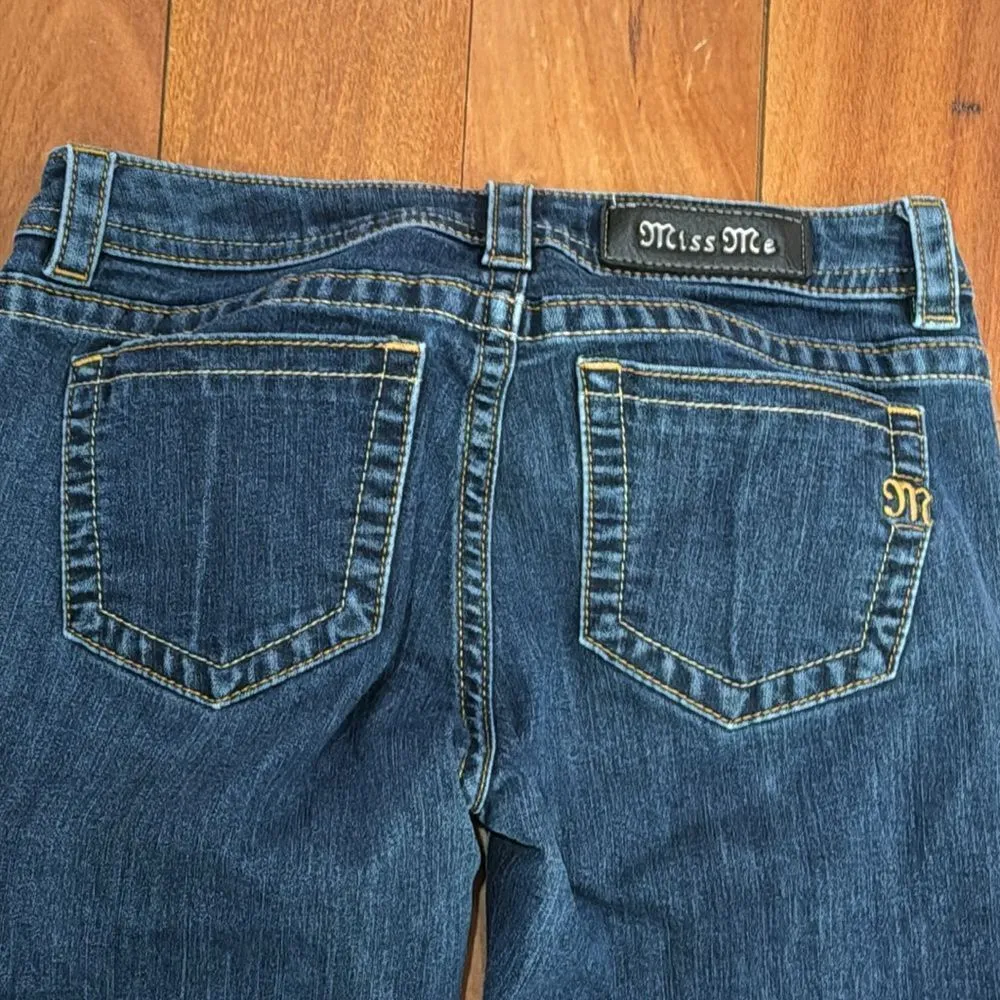 MISS ME Women's Plain Stretch Crop Skinny Zip Ankle Jeans Mid Rise Blue Size 29 - Image 5