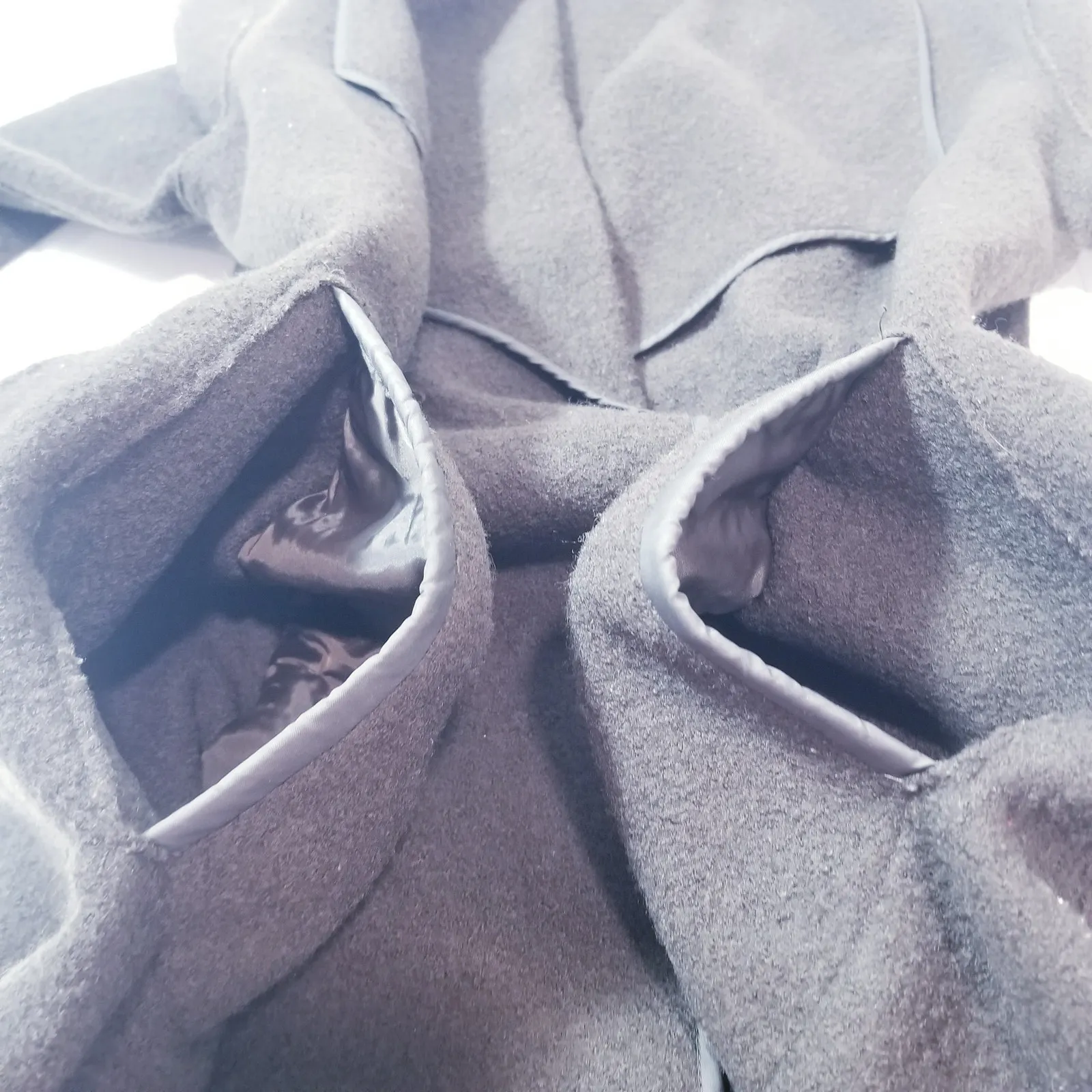 Vintage Herman Geist 100% Wool Brown Fleece Midi Jacket side Pockets - Image 4