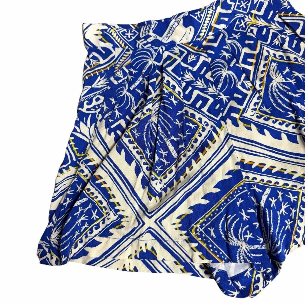 Anthropologie Corey Lynn Calter Blue and White Patterned High Waist Shorts XS - Image 5