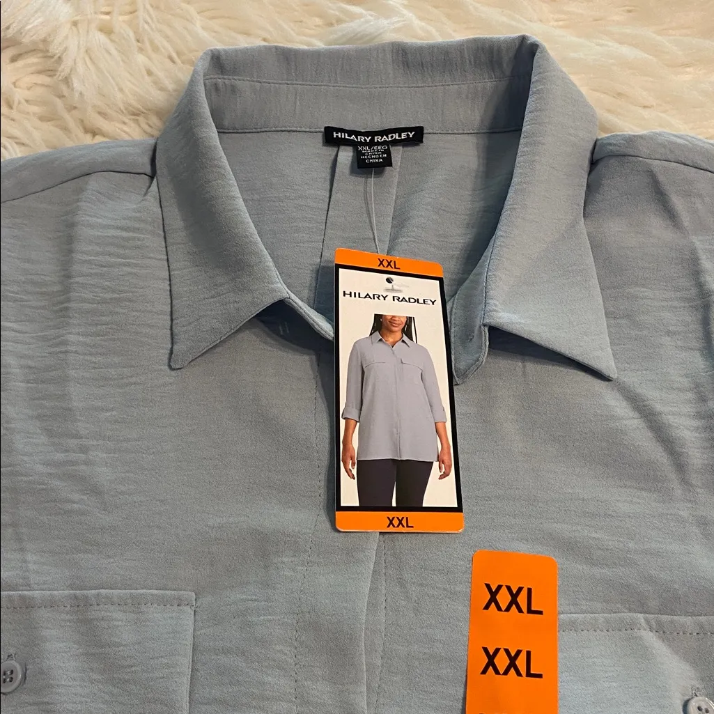 Hilary Radley  Sky Blue Casual Button Down Shirt size XXL brand new length 32” - Image 10