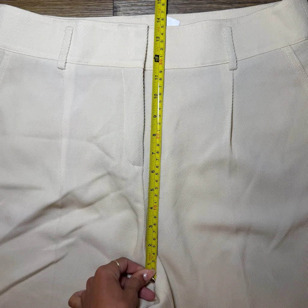 Akris Punto Cream Cropped Ankle Pants Women’s Size 14 Tailored Office Trousers - Image 9