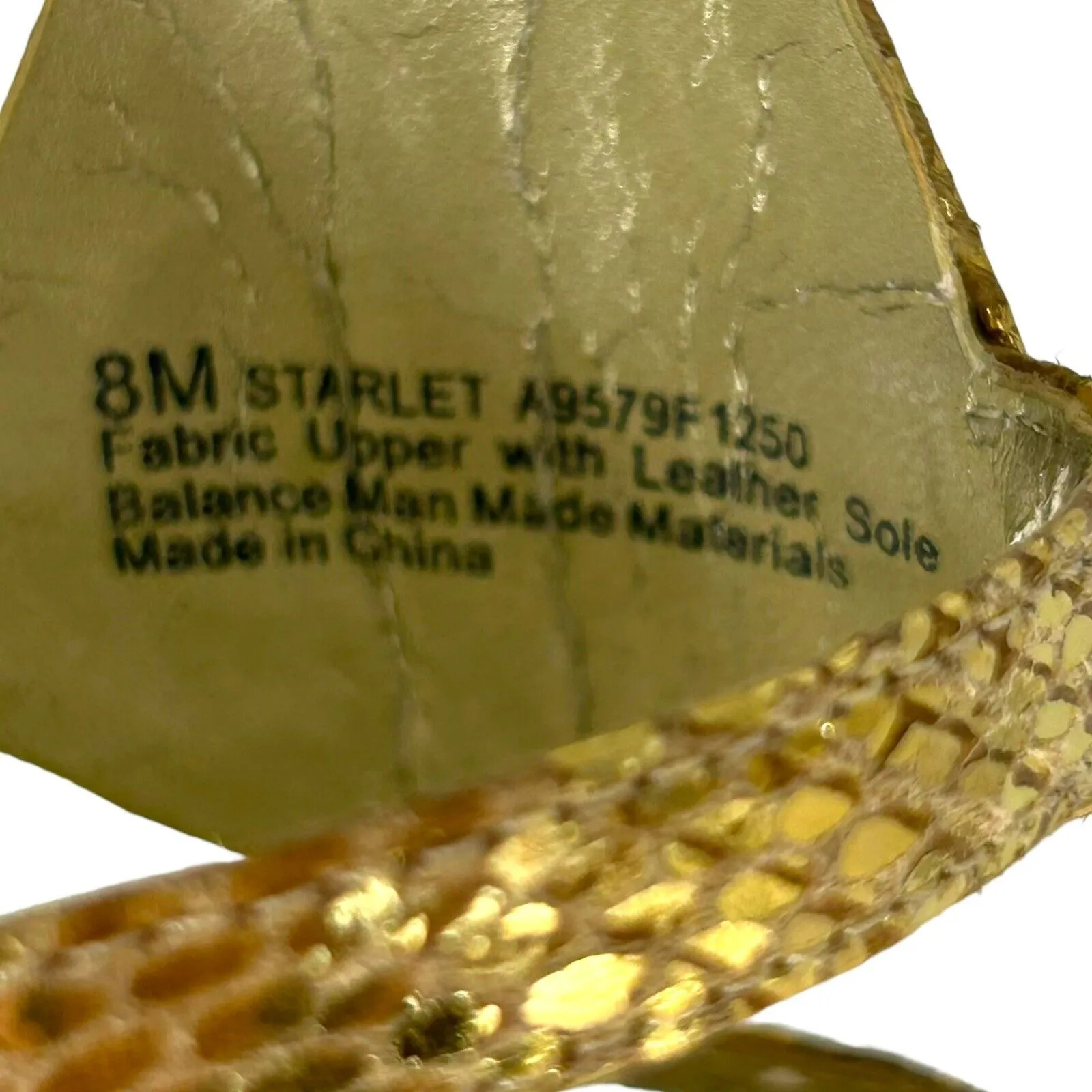 CARLOS SANTANA Starlet Gladiator Gold Glitter Crystal Sandals Shoes Size‎ 8 - Image 6