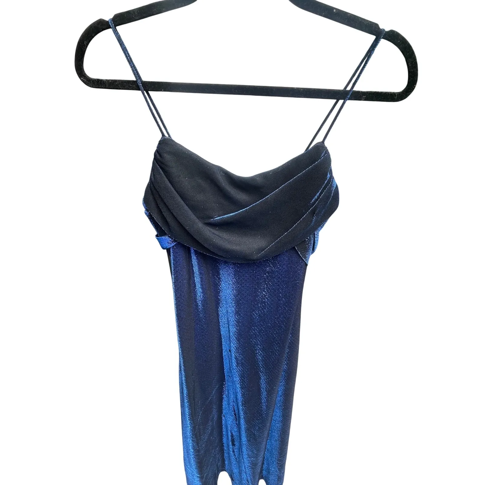Betsy & Adam Sequin Gown Formal Evening Party Dress‎ Blue Black Size 8 - Image 3