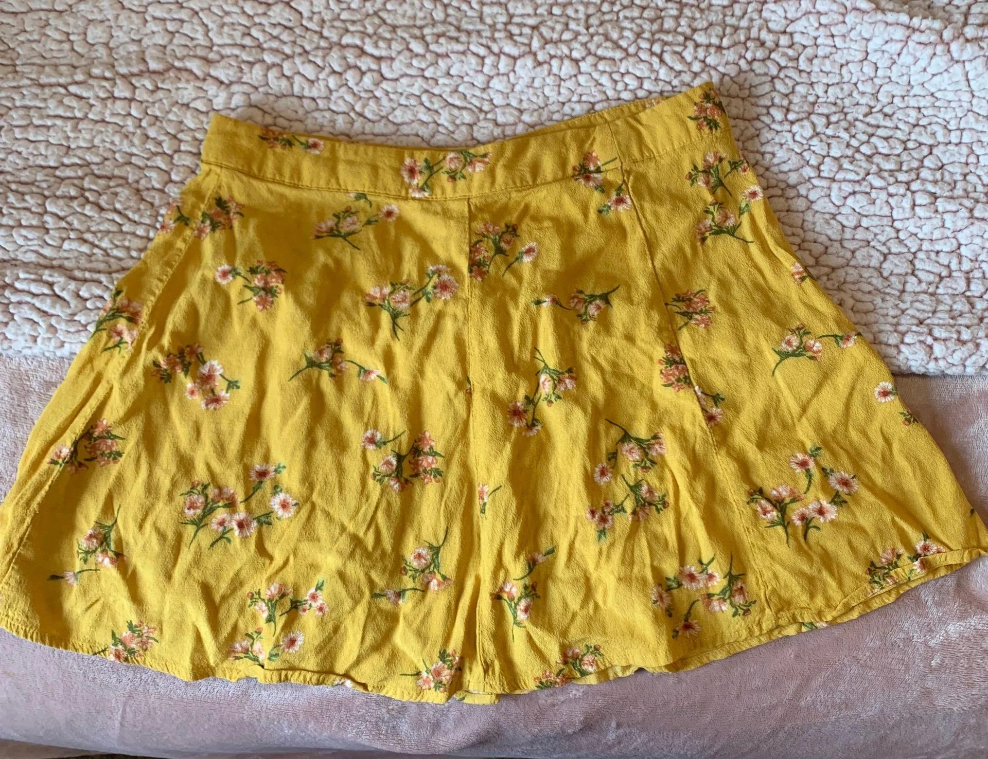 Yellow Flower Print Skirt - Image 2