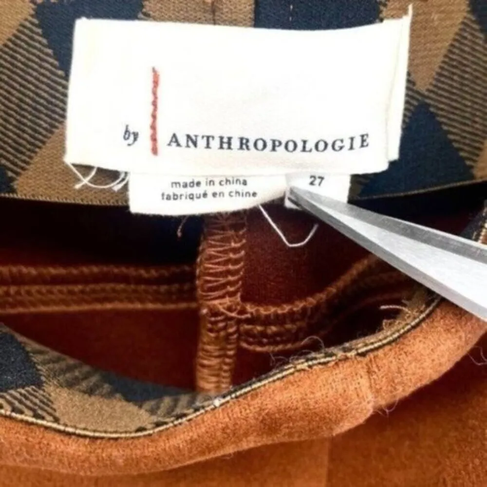 Anthropologie Faux Suede Pants Leather Split Hem Ankle Pants - Image 11