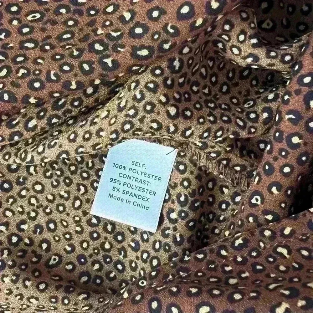 Leopard Bodysuit Brown & Black Leopard Print Long Sleeve Bodysuit Small - Image 5