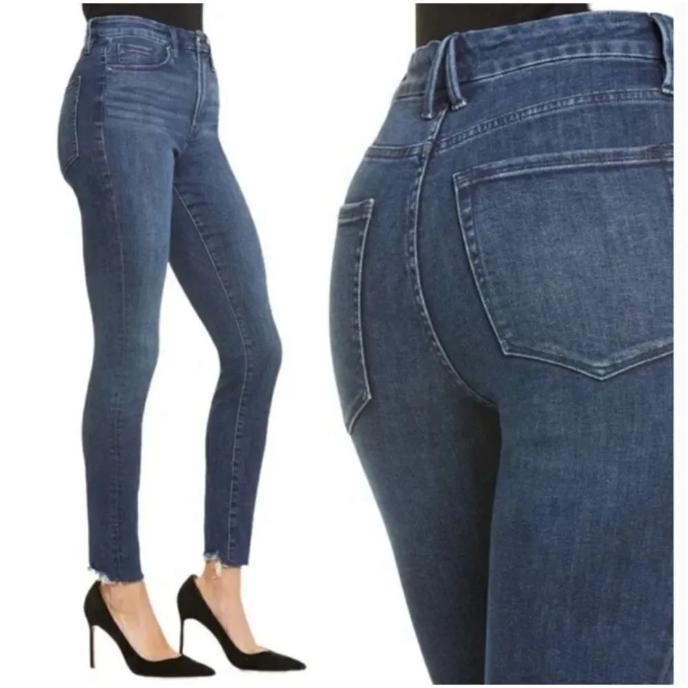 Good American Good Legs High Rise Skinny Stretch Raw Hem Jean Sz 29 - Image 3