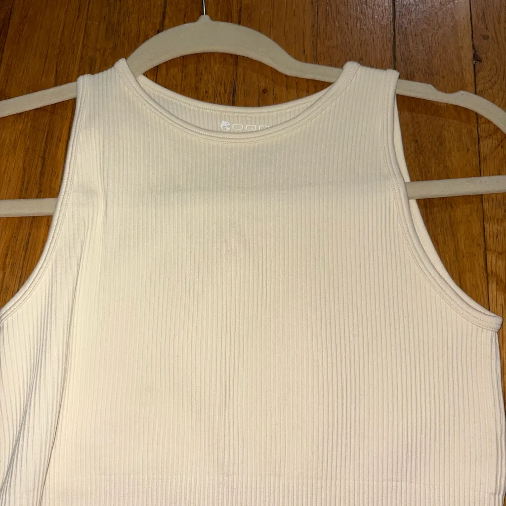 High neck beige ripped bodysuit - Image 2