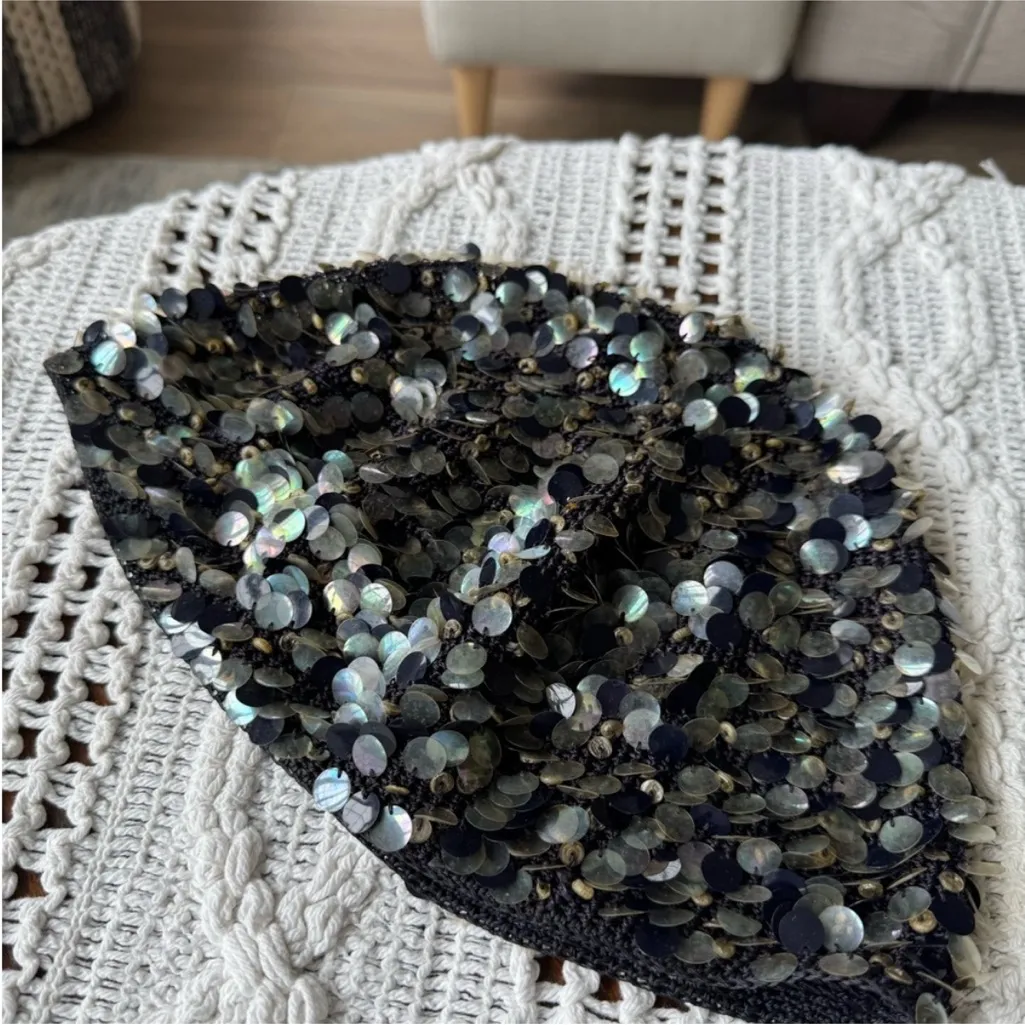 Vintage Black Sequin Hat - Image 8