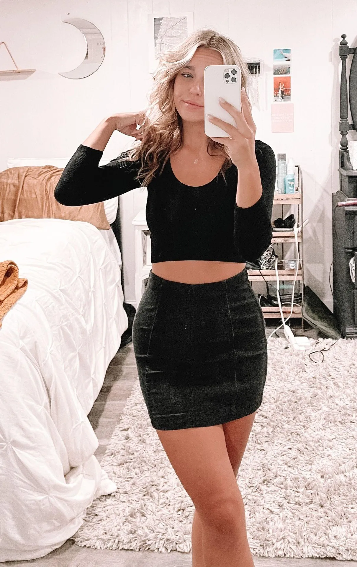 Free People Black Denim Mini Skirt!! - Image 7